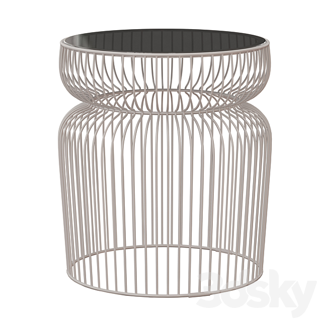 Spoke Glass Metal End Table (Crate and Barrel) 3DSMax File - thumbnail 4