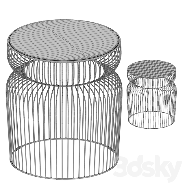 Spoke Glass Metal End Table (Crate and Barrel) 3DSMax File - thumbnail 5