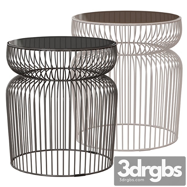 Spoke glass metal end table (crate and barrel) - thumbnail 1