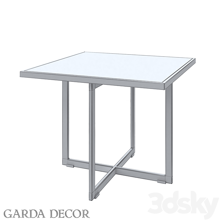 SQUARE COFFEE TABLE WITH MIRROR TOP KFG095 Garda Decor 3DS Max - thumbnail 2