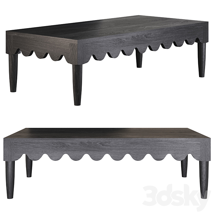 Squiggle coffee table 3DS Max Model - thumbnail 3