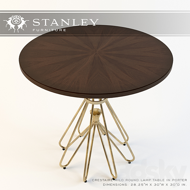 Stanley_Crestaire-Milo Round Lamp Table 3DS Max Model - thumbnail 2