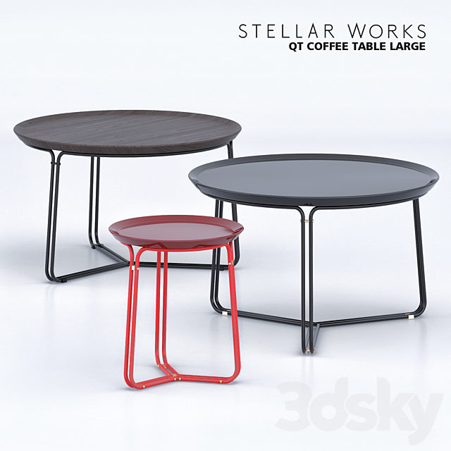 Stellar Works QT Coffee table Small Large 3DS Max Model - thumbnail 2