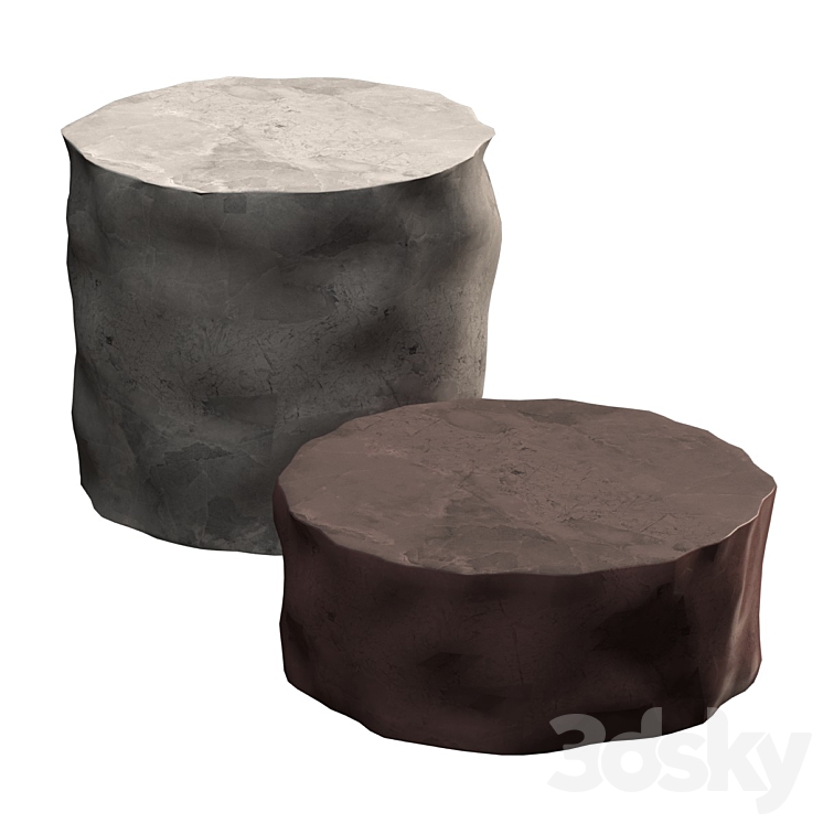 Stone coffee tables 3DS Max Model - thumbnail 2