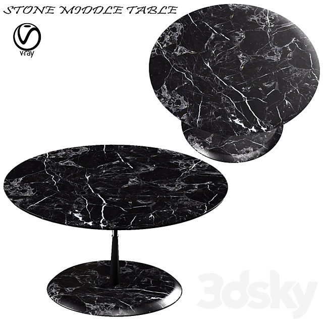 Stone Middle Table 3DSMax File - thumbnail 1