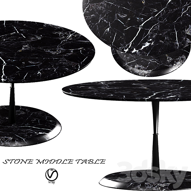 Stone Middle Table 3DSMax File - thumbnail 2