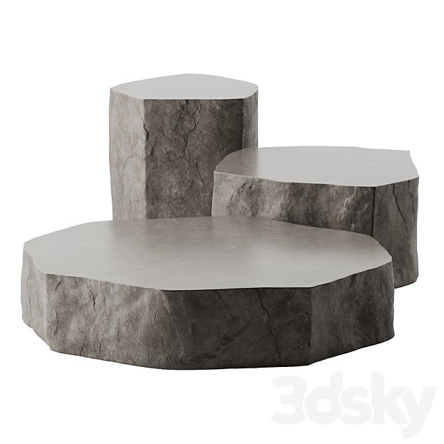 Stone slab coffee tables 3DSMax File - thumbnail 1