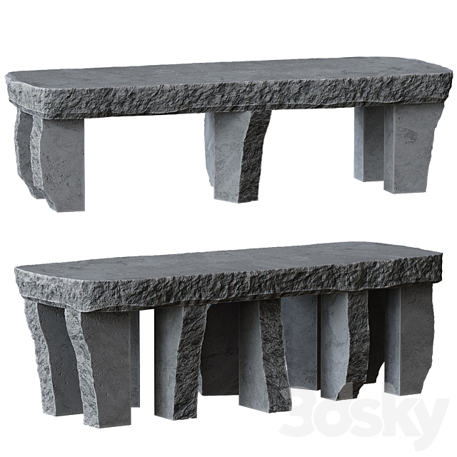 stone table 3ds Max - thumbnail 1