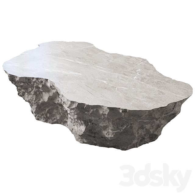 Stone table №3 3DS Max Model - thumbnail 2