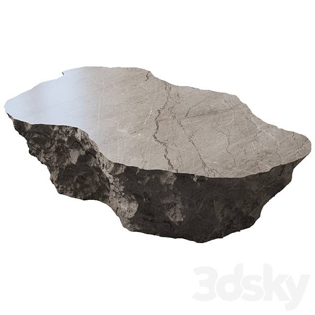 Stone table №3 3DS Max Model - thumbnail 3