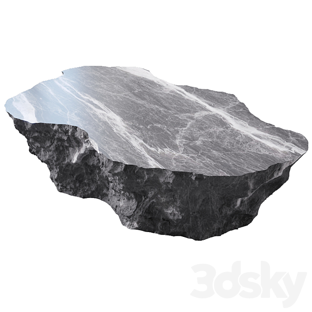 Stone table №3 3DS Max Model - thumbnail 4