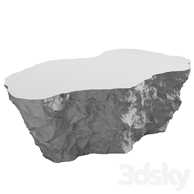 Stone table №3 3DS Max Model - thumbnail 6