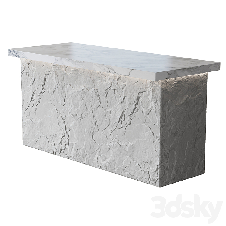 Stone table island №2 3DS Max Model - thumbnail 1