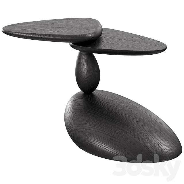 Stones and Twins coffee tables by WOODZENART from the Stone Story collection 3dsMax Model - thumbnail 3