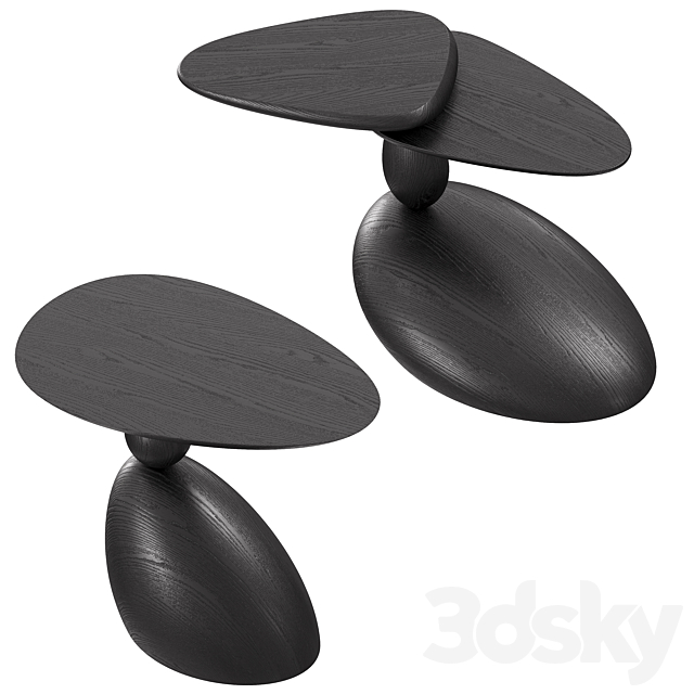 Stones and Twins coffee tables by WOODZENART from the Stone Story collection 3dsMax Model - thumbnail 4