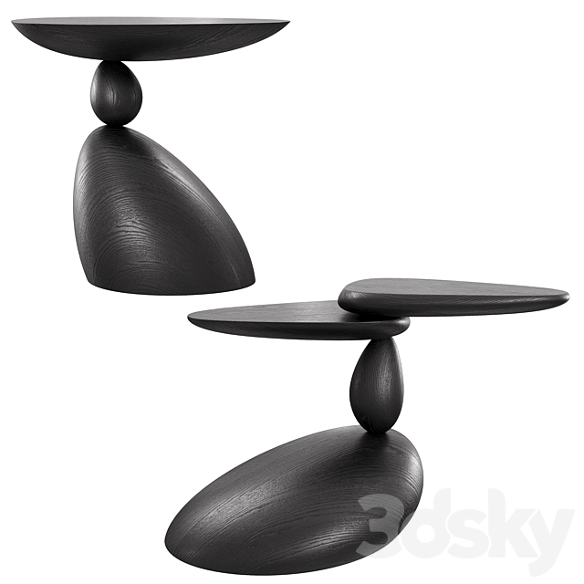 Stones and Twins coffee tables by WOODZENART from the Stone Story collection 3dsMax Model - thumbnail 6