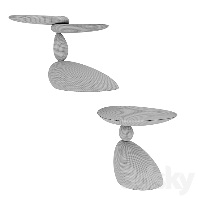 Stones and Twins coffee tables by WOODZENART from the Stone Story collection 3dsMax Model - thumbnail 7