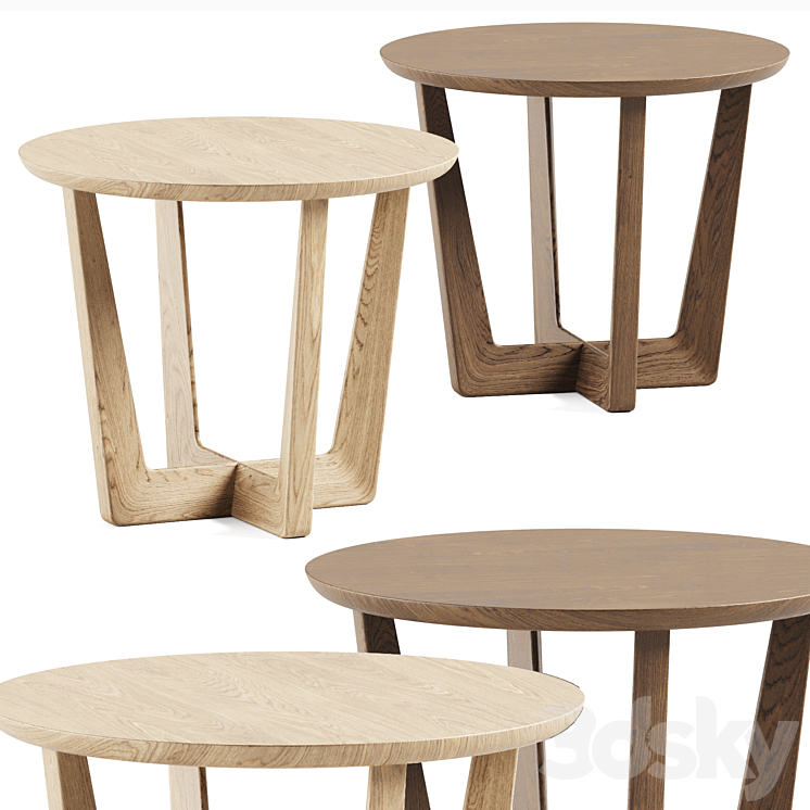 Stowe Side Table West Elm \/ Coffee table 3DS Max Model - thumbnail 1