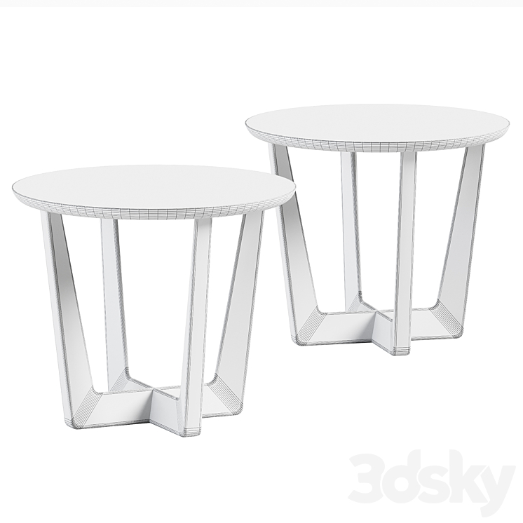 Stowe Side Table West Elm \/ Coffee table 3DS Max Model - thumbnail 2