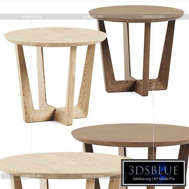 Stowe Side Table West Elm \/ Coffee table 3DS Max - thumbnail 3