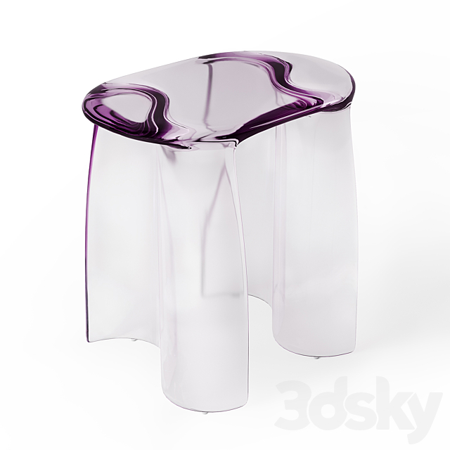 Studio Lukas Cober New Wave Liquid Stool and Low Table 3DS Max Model - thumbnail 2