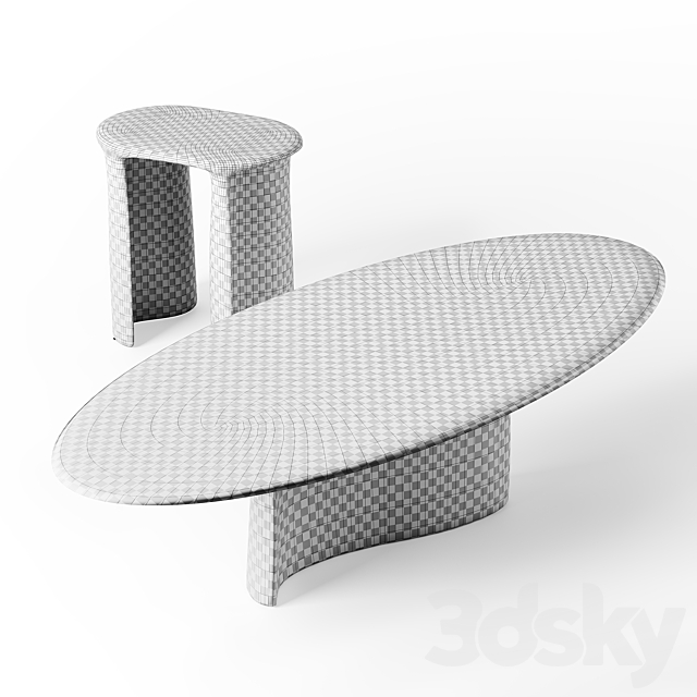 Studio Lukas Cober New Wave Liquid Stool and Low Table 3DS Max Model - thumbnail 5