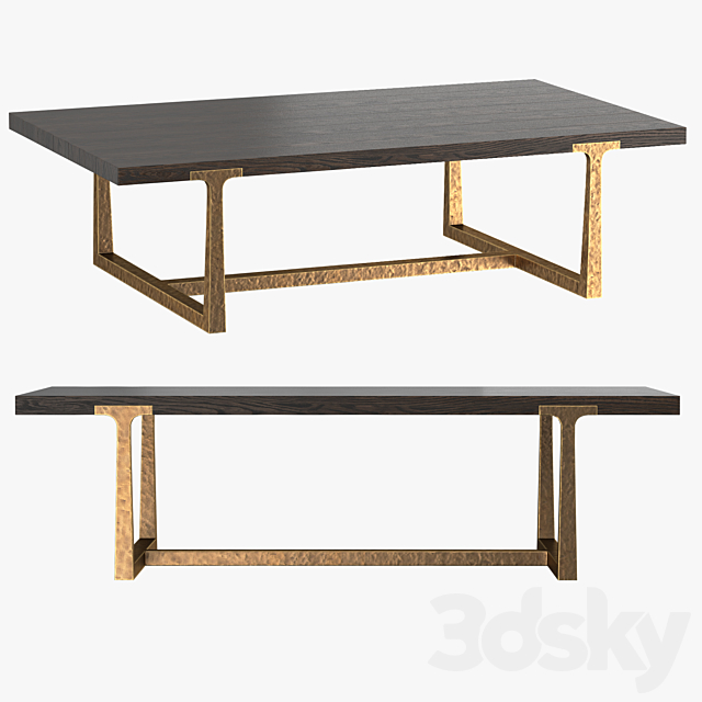 T-BRACE RECTANGULAR COFFEE TABLE 3DS Max Model - thumbnail 2