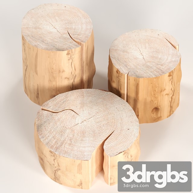 Table 3 coffee table stump. 3dsmax Download - thumbnail 1