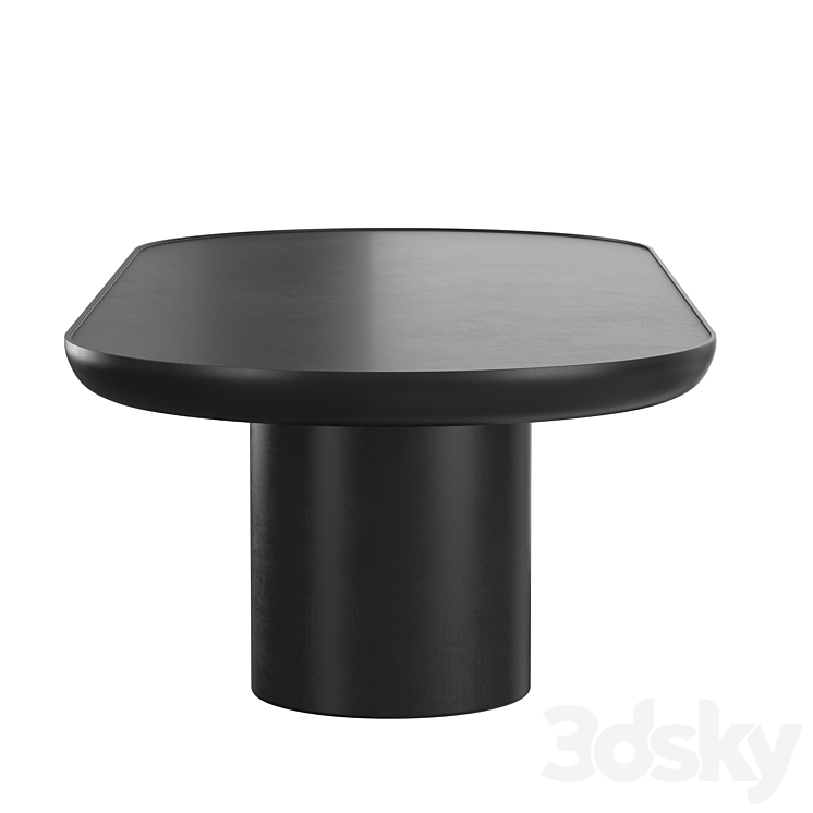 Table Black Oval 3DS Max Model - thumbnail 2