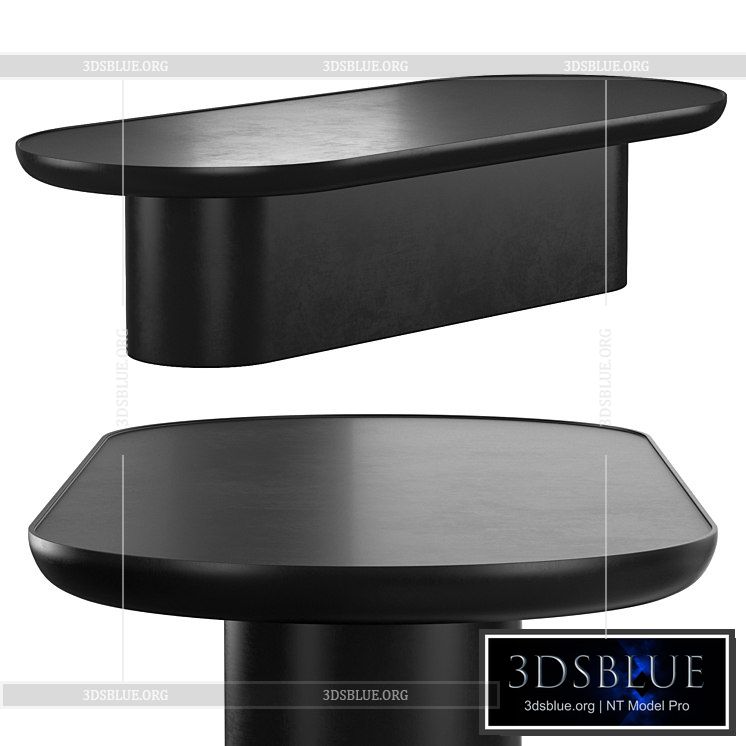 Table Black Oval 3DS Max - thumbnail 3