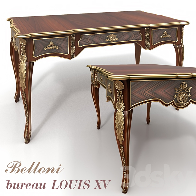 Table BUREAU LOUIS XV 3DSMax File - thumbnail 1