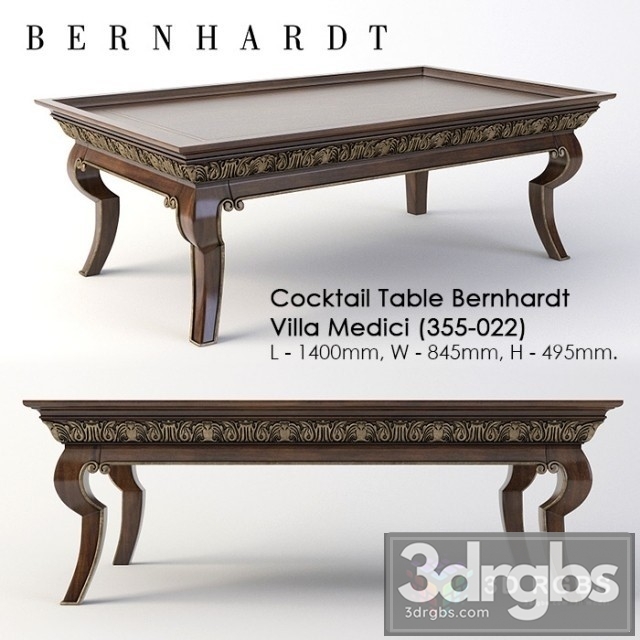 Table Coffee Bernhardt Villa Medici 3dsmax Download - thumbnail 1