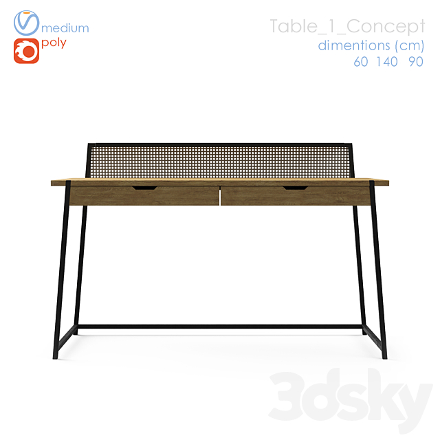 table concept 3DS Max Model - thumbnail 2