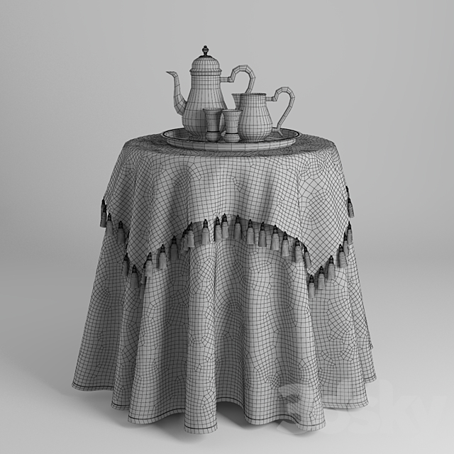 table drape 3DS Max Model - thumbnail 4