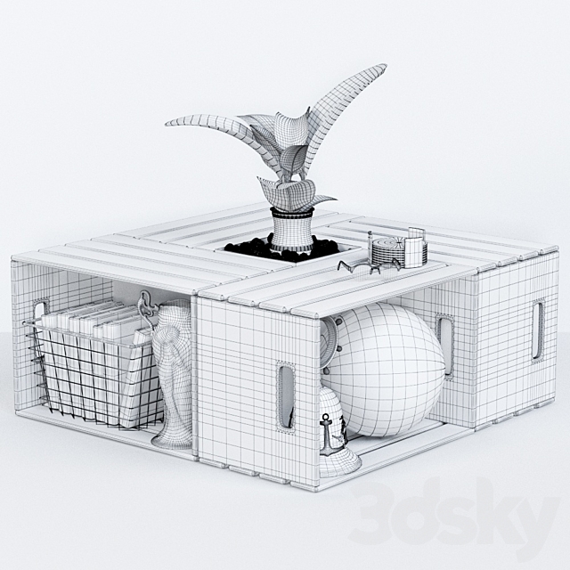 table from drawers 3DSMax File - thumbnail 2