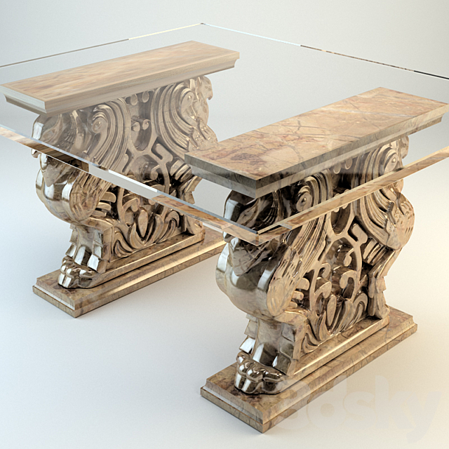 Table in the Gothic style 3DS Max Model - thumbnail 3