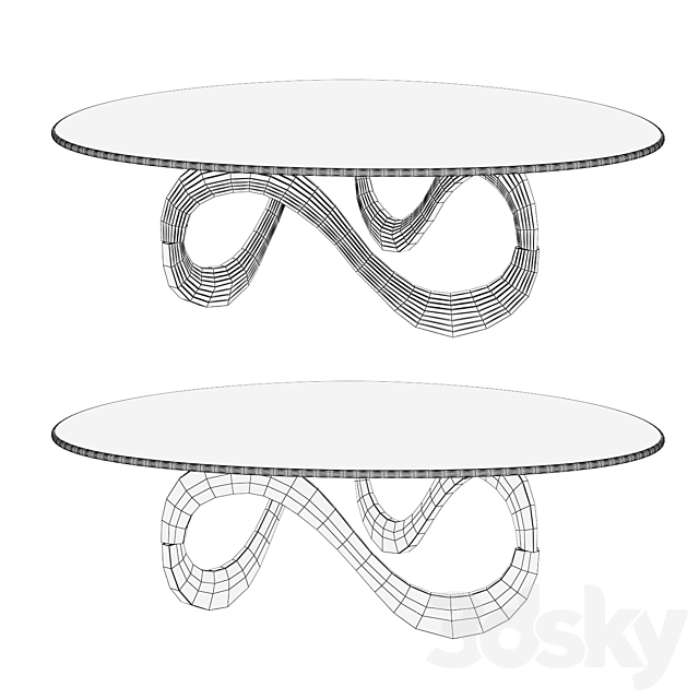 Table Rollins Acrylic Coffee Table 3DSMax File - thumbnail 2