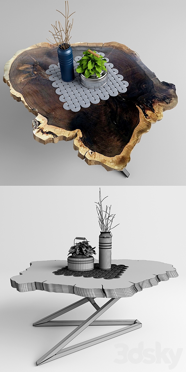 Table stump 3DS Max Model - thumbnail 3