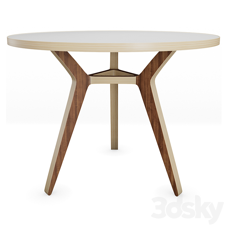 Table Taby walnut white 100 UNIKA MOBLAR 3DS Max - thumbnail 1