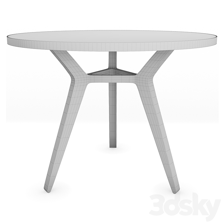 Table Taby walnut white 100 UNIKA MOBLAR 3DS Max - thumbnail 2