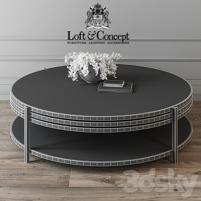 Table ula round coffee table ula002 designed by giannella ventura in 2005 3ds Max - thumbnail 2