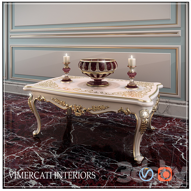 table VIMERCATI INTERIORS 3DS Max Model - thumbnail 2