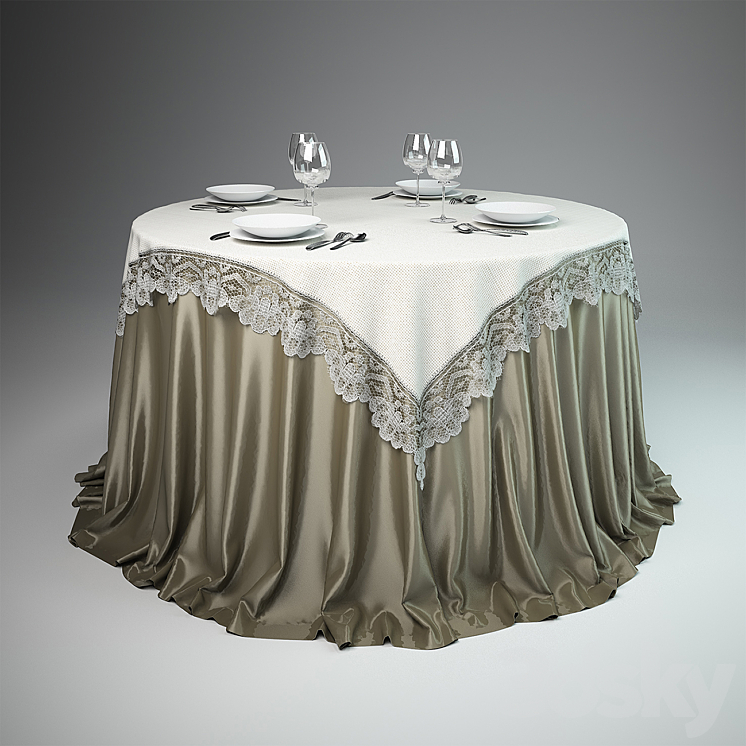 Tablecloth 3DS Max - thumbnail 2