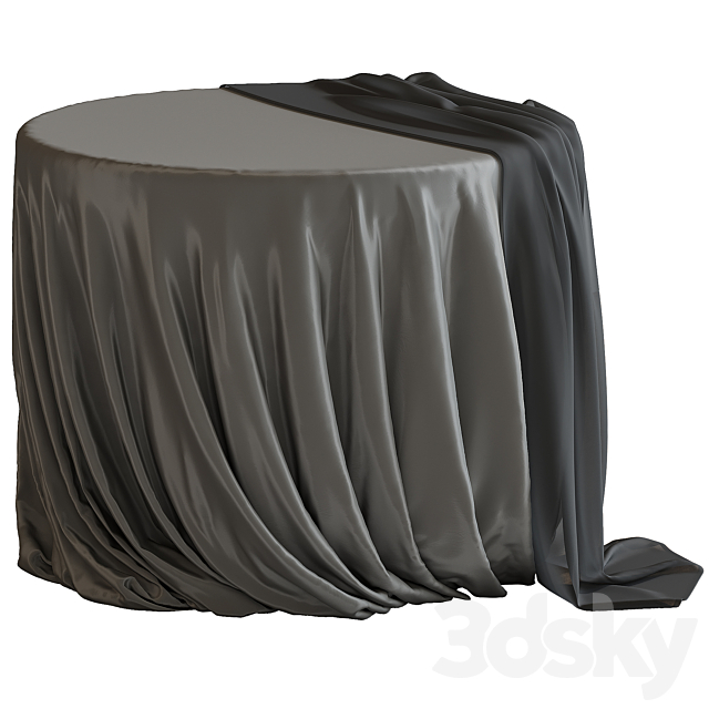 Tablecloth on a round table 77 3DS Max Model - thumbnail 6