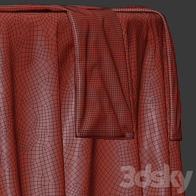 Tablecloth on a round table 77 3DS Max Model - thumbnail 7