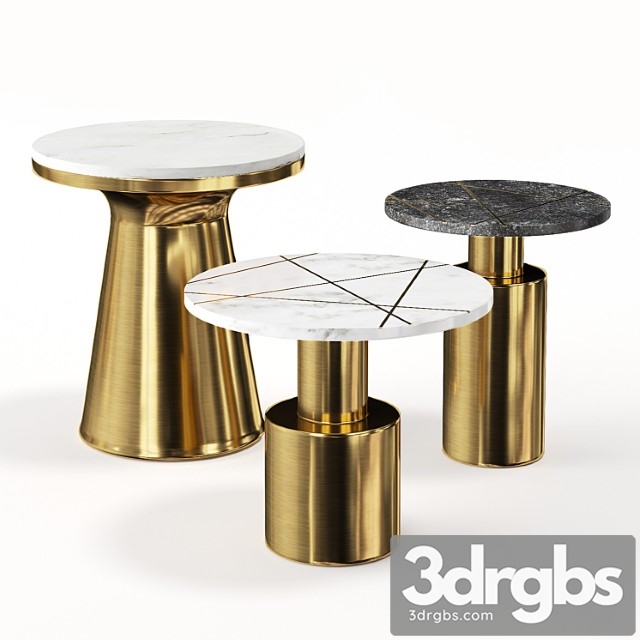 Tables made of brass and marble kork 2 3dsmax Download - thumbnail 1