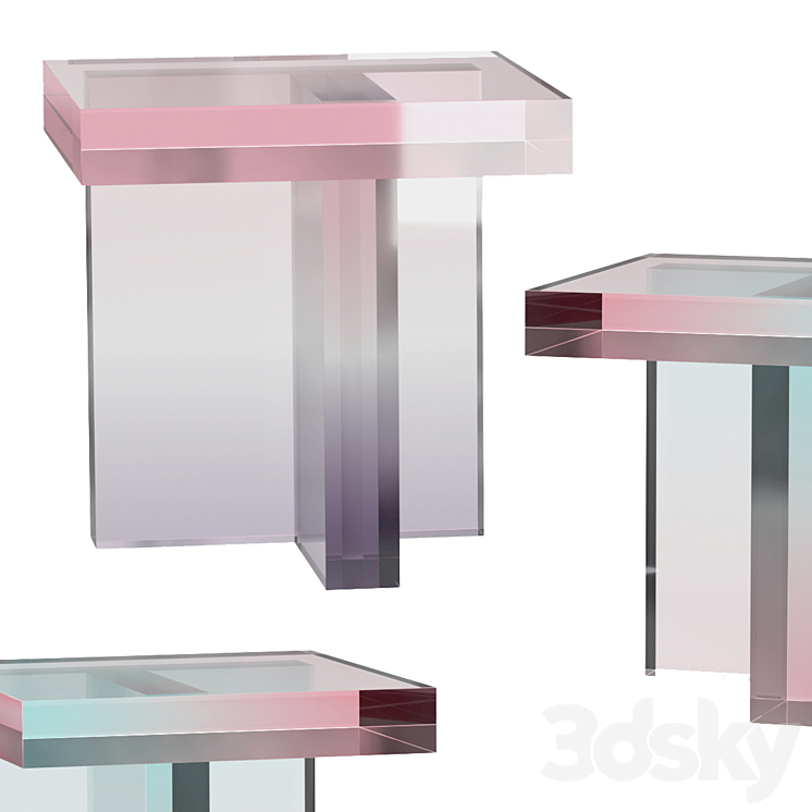 Tables Made With Dyed Acrylic Resin 3DS Max Model - thumbnail 1