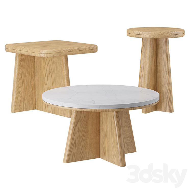 Tables Set Echos La Redoute 3DS Max - thumbnail 1