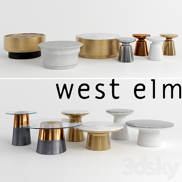 Tables West elm 3DS Max - thumbnail 1