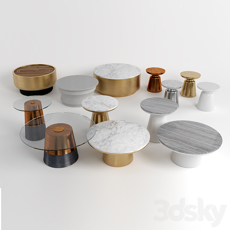 Tables West elm 3DS Max - thumbnail 2